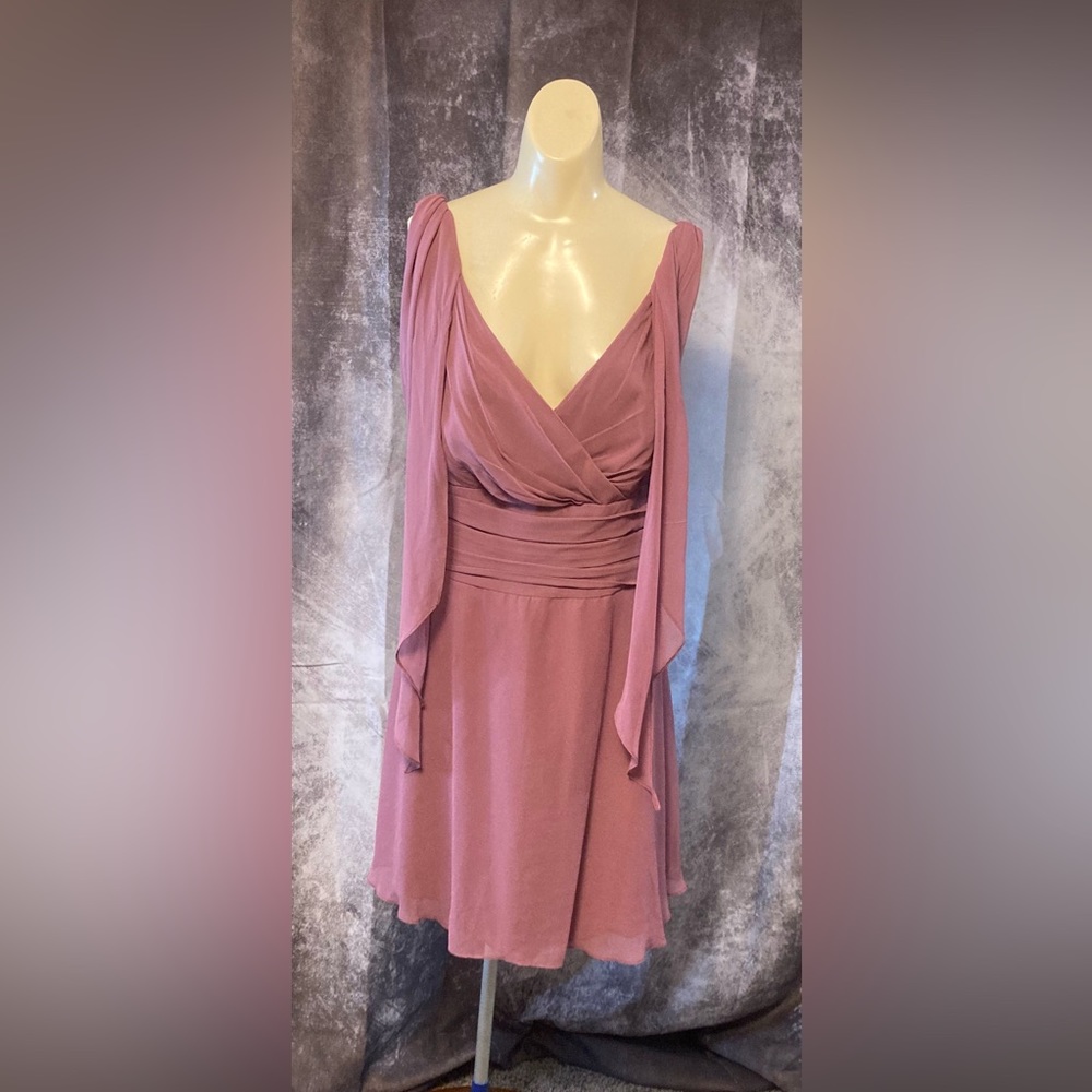 Short Chiffon tank style bridesmaids dress Chianti 18